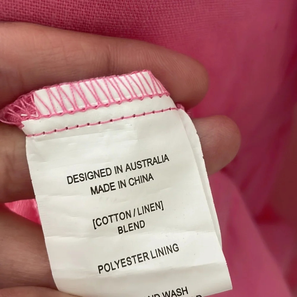 Petal & Pup Tiered Linen Maxi Dress Pink size 4 - Picture 6 of 8